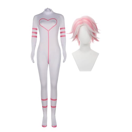 Hazbin Hotel Cosplay Kostüm Engel Staub Overall Bodysuit Halloween Rolle Cosplay Halloween Outfit Karneval Weihnachten Anzug Verkleidung von Jilijia