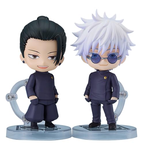 Jilijia 2pcs Anime Figuren Gojo Satoru & Geto Suguru Action Figur Q Version Cartoon Wechselbares Gesicht Modell PVC Anime Statue Sammlung Desktop Ornamente von Jilijia