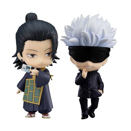 Jilijia 2pcs Anime Figuren Gojo Satoru & Geto Suguru Action Figur Q Version Cartoon Wechselbares Gesicht Modell PVC Anime Statue Sammlung Desktop Ornamente von Jilijia