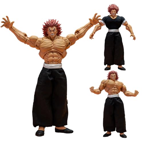 Jilijia Anime BAKI Actionfigur-Statue – Hanma Yujiro Kampfhaltung, bewegliche Gelenke, Charaktermodell mit Zubehör, Desktop-Dekoration, Geschenke von Jilijia