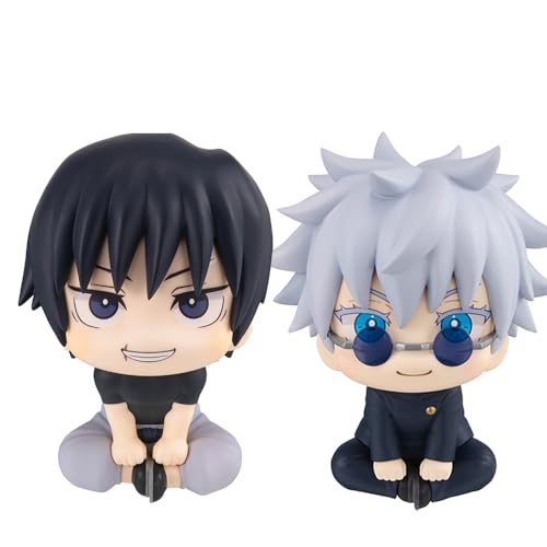 Jilijia Anime Figur Fushiguro Toji & Gojo Satoru Q Version Figur Sitzende Position Modell 10CM Kuchen Dekoration Geschenke für Fans Jilijia Anime Figur Fushiguro Toji & Gojo Satoru Q Version Figur Sitzende Position Modell 10CM Kuchen Dekoration Geschenke für Fans von Jilijia