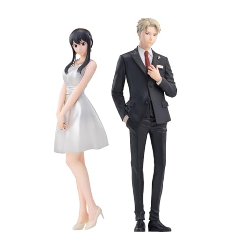 Jilijia Anime Figuren Yor Forger/Loid Forger Action Figur PVC Party Kleid Stehende Figur Statue Modell Anime Figur Desktop Ornamente Sammelbar von Jilijia