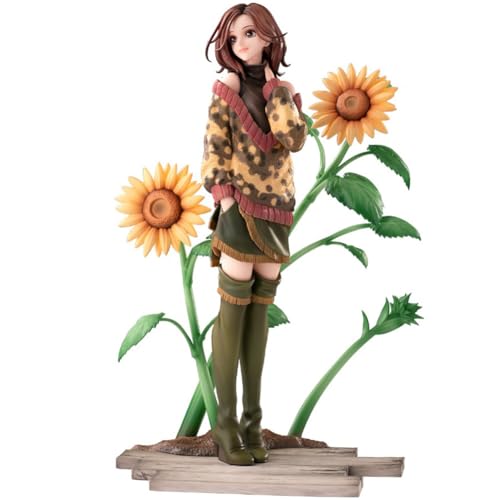 Jilijia Anime Illustration Komatsu Nana Figur Sonnenblume Bodenständer Mädchen Figur Original Malerei Figur Desktop Ornament von Jilijia