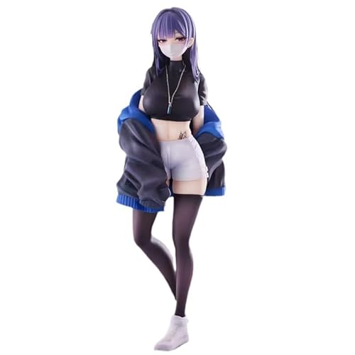 Jilijia Anime Illustration Yuna Figure Original Painting Mask Girl Long Hair Model Statue von Jilijia