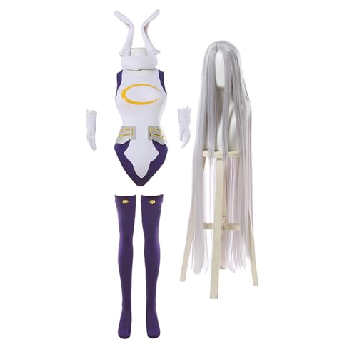 Jilijia Anime MHA Cosplay Kostüm Hero Miruko Halloween Cosplay Outfits Karneval Cosplay Strumpfhose Kampfanzug mit Perücke von Jilijia