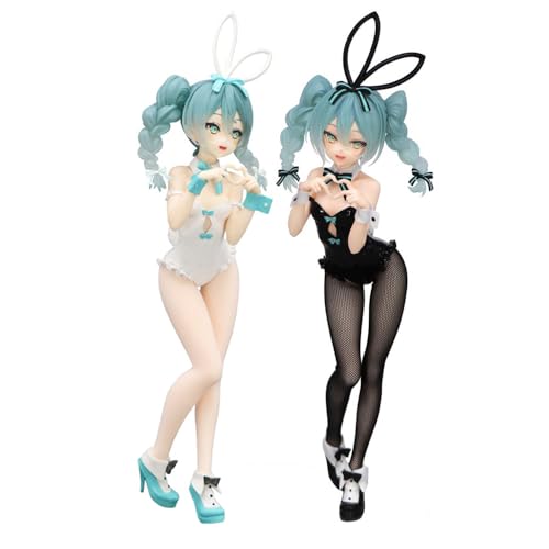 Jilijia Anime Miku Action Figur Miku Bunnies Figure Cartoon Character Girl Standing Statue Figures PVC Figure Miku Action Figure Sitting Figure Desktop Ornaments von Jilijia