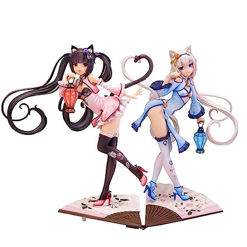 Jilijia Anime Nekopara Actionfigur Schokolade und Vanille Skulptur Dekoration Modell Figur PVC Anime Statue 24 cm von Jilijia