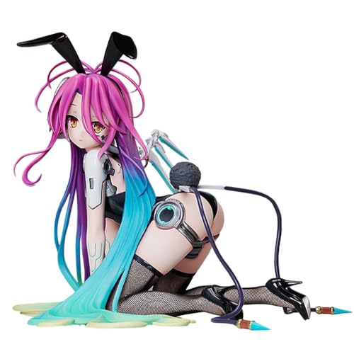 Jilijia Anime No Game No Life Figur Schwi Dola Actionfigur, 16 cm, PVC, schwarze Seide, Häschen, Mädchen, kniendes Modell, Statue, Heim-Desktop-Ornamente, Geschenke von Jilijia