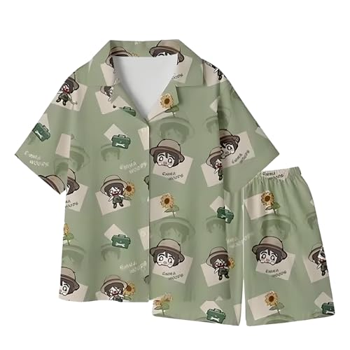 Jilijia Anime-Pyjama-Set, Victor Grantz/Emma Woods, Cosplay-Kostüm, Cartoon-T-Shirt und Shorts, Loungewear, für Herren und Damen, Sommer-Homewear Outfits für Halloween-Party Jilijia Anime-Pyjama-Set, Victor Grantz/Emma Woods, Cosplay-Kostüm, Cartoon-T-Shirt und Shorts, Loungewear, für Herren und Damen, Sommer-Homewear Outfits für Halloween-Party von Jilijia