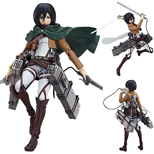 Jilijia Attacking Giant Figure Eren Jaeger Model Statue Levi Ackerman Captain Action Figure Exchangeable Face Collectible for Desktop Decoration Ornaments von Jilijia