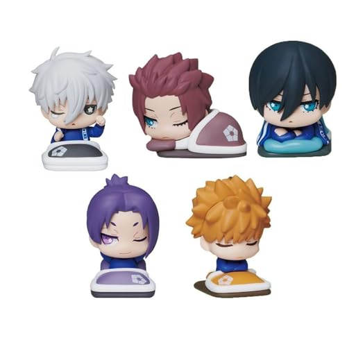 Jilijia BLUE LOCK Figuren-Set Anime Bachira Meguru Figur Seishiro Nagi Look Up Figur Isagi Yoichi Minifigur Cake Topper Modell Statue Ornamente von Jilijia