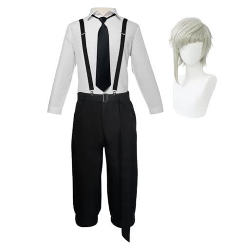 Jilijia Bungo Stray Dogs Cosplay Kostüm Anime Charakter Nakajima Atsushi Uniform Komplettes Set Halloween Kostüme Karneval Party Outfit von Jilijia