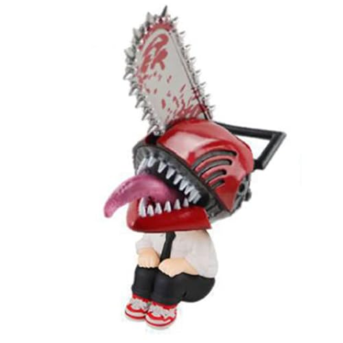 Jilijia Chainsaw Man Anime Figur Denji/Makima/Power Q Version Große Kopf Figur Sitzende Position Modell Kuchen Dekoration Geschenke für Fans von Jilijia
