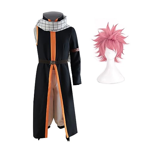 Jilijia Fairy Tail Etherious Natsu Dragneel Cosplay Kostüm mit Perücke Herren Halloween Party Fancy Dress Outfits Anzug von Jilijia