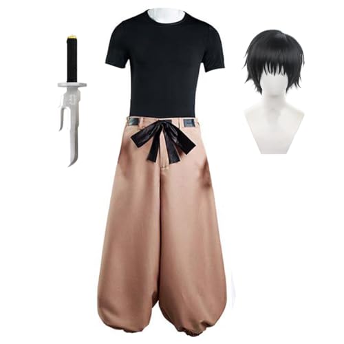 Jilijia Fushiguro Toji Cosplay Kostüm mit Waffe, Anime Cosplay Requisiten Outfit Komplettset Halloween Karneval Thema Party Dress Up Kostüm Zubehör von LUNK