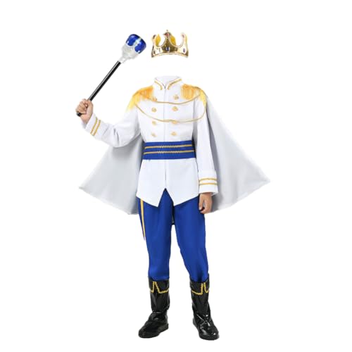 Jilijia Halloween Rollenspiel König Prinz Kostüm Mittelalterlich Königliche Prinz Outfit Kostüm für Kind Junge Halloween Cosplay von Jilijia