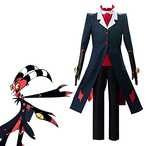 Jilijia Hazbin Hotel Cosplay Kostüm Engel Staub/Alastor/Blitzo Anzug Uniform Jacke Top Pants Outfits Verkleidung Anime Rolle Full Set für Halloween Karneval Anime Ausstellung, Blitzo, XL von Jilijia