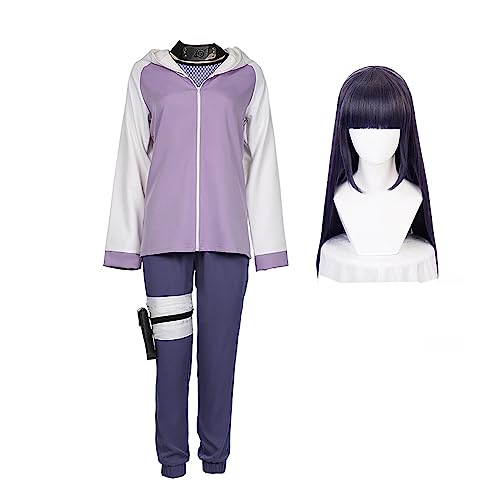 Jilijia Hyuga Hinata Cosplay Kostüm mit Perücke Damen Jacke Hose Outfits Anime Cosplay Kleidung Halloween Party Weihnachten Kostüm von Jilijia