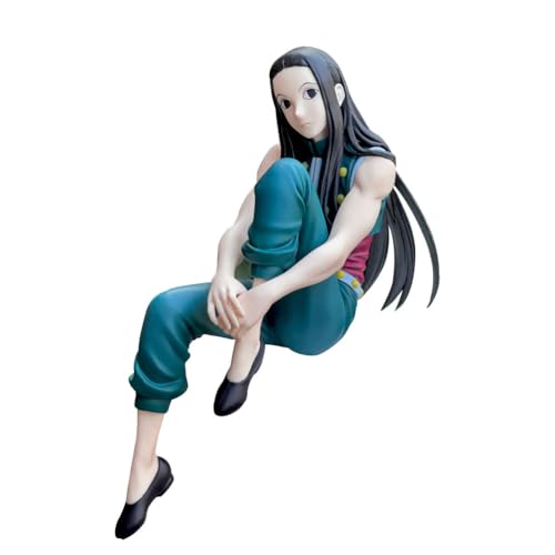 Jilijia Illumi Zaoldyck Anime Figur 15CM Nudel Stopper Figur Statue PVC sitzende Position Statische Modell Schreibtisch Ornament Geschenk von Jilijia