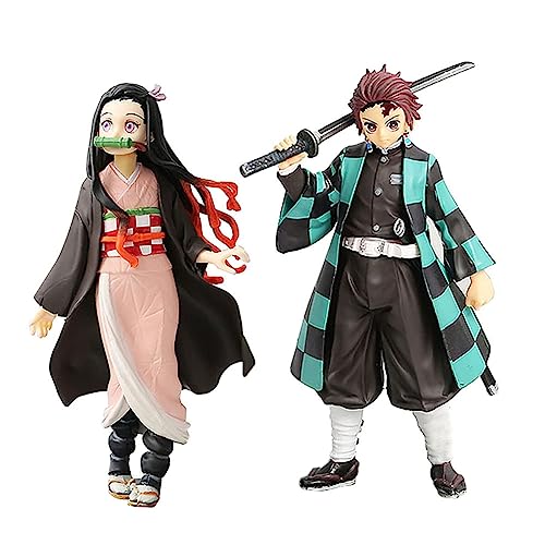 Jilijia Kamado Nezuko/Kamado Tanjiro Figur Anime Statue Puppe Figuren Sammlung Figurine Cake Topper Desk Ornament 2pcs von Jilijia