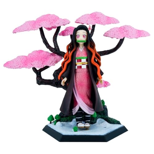 Jilijia Kamado Nezuko Figur Statue, 19cm Anime Action Figur Stehende Position Szene Modell Handgemachte Sammlung Geburtstagsgeschenke für Fans von Jilijia