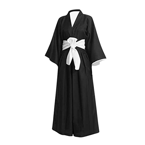 Jilijia Kurosaki Ichigo Cosplay Kostüm, Japanischer Anime Kimono Komplettset Halloween Karneval Party Schwarzes Samurai Outfit für Frauen Männer Jilijia Kurosaki Ichigo Cosplay Kostüm, Japanischer Anime Kimono Komplettset Halloween Karneval Party Schwarzes Samurai Outfit für Frauen Männer von Jilijia