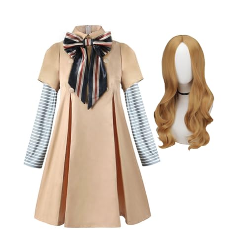 Jilijia M3gan Cosplay Kostüm mit Perücke, Horror Film M3gan Cosplay Kleid Mantel Halloween Weihnachten Uniform Outfit Geschenk für Frauen und Mädchen von Jilijia