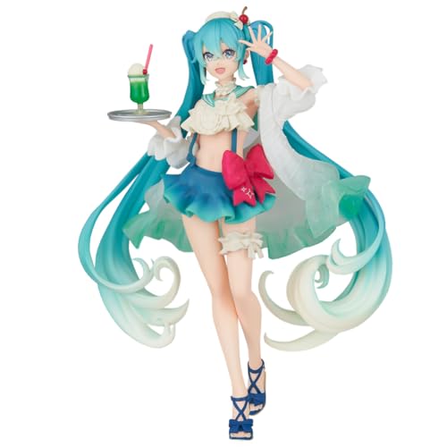 Jilijia Miku Action Figur Anime Charakter Uniform Dress Up Mädchen Statue PVC Figur Stehende Position Statische Modell Ornament Geschenk 17cm von Jilijia