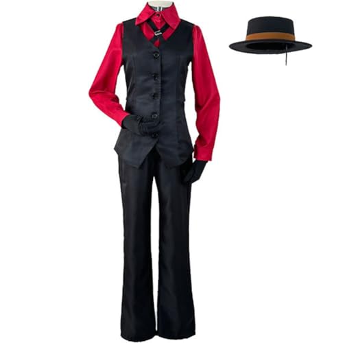 Jilijia Nakahara Chuuya Cosplay Kostüm Rotes Hemd und Weste Set Gentleman Detektiv Uniform Outfits für Herren Halloween Party Performance Jilijia Nakahara Chuuya Cosplay Kostüm Rotes Hemd und Weste Set Gentleman Detektiv Uniform Outfits für Herren Halloween Party Performance von Jilijia