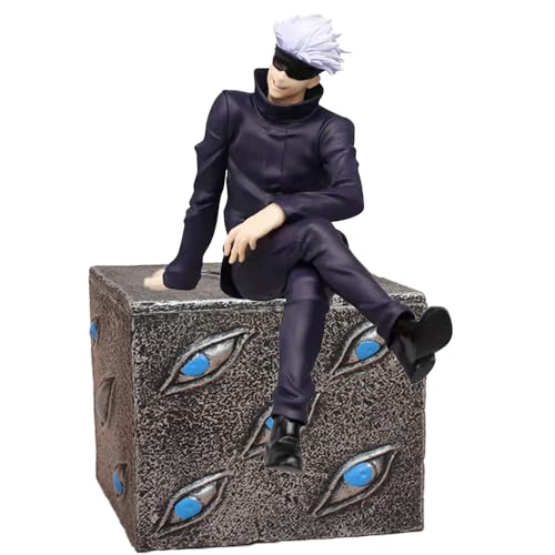 Jilijia Spezielle Flüche Prison Realm Figur Anime Gojo Satoru Sitzposition Modell PVC Cartoon Figur Statue Desktop Ornamente Collectibles Geschenke von Jilijia