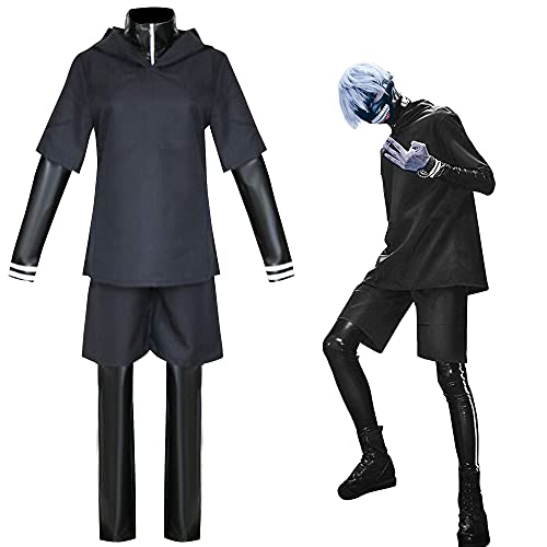 Jilijia Tokyo Ghoul Cosplay-Kostüm, Kaneki Ken, Cosplay-Kostüm, komplettes Set für Halloween (Unisex), Kaneki Ken, L von Jilijia