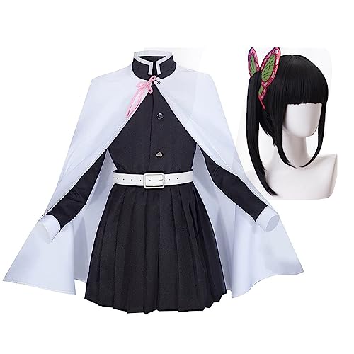 Jilijia Tsuyuri Kanao Cosplay Kostüm Japanischer Anime Kimono mit Perücke Komplettset Halloween Karneval Vorstellungsspiel Fancy Dress für Erwachsene und Kinder von Jilijia