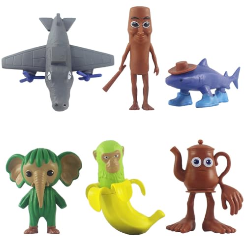 Jilijia Tung Tung Tung Sahur-Figur, 3D-gedruckte Hirnrottiere, Modell Tralalelo Tralalala/Lirili Larila/Chimpanzini Bananini, niedliche Version, Sammel-Actionfiguren für Fans, Dekoration, 6 Stück Jilijia Tung Tung Tung Sahur-Figur, 3D-gedruckte Hirnrottiere, Modell Tralalelo Tralalala/Lirili Larila/Chimpanzini Bananini, niedliche Version, Sammel-Actionfiguren für Fans, Dekoration, 6 Stück von Jilijia