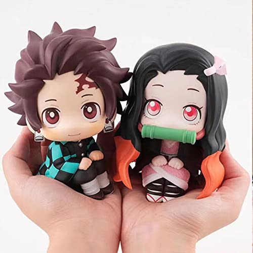 Kamado Tanjiro/Kamado Nezuko Figur PVC Q Version Actionfigur Modell Puppe Spielzeug Sammlung Home Decor Desktop Ornament von Jilijia