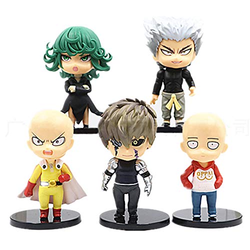 One Punch Man Figure Set Saitama/Genos/Garou/Tatsumaki Actionfigur Q Version Modell Set Statue Desktop Dekorationen Colllectible Gift von Jilijia