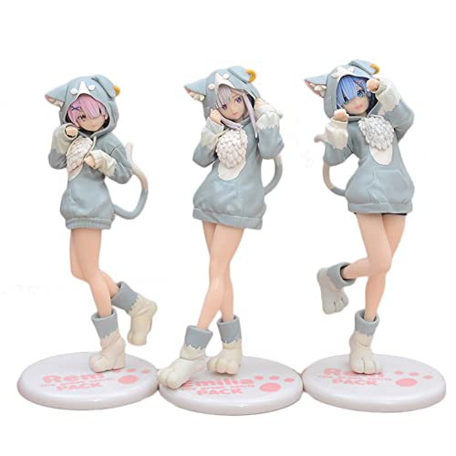 Re Zero Anime Figur Rem Ram Emilia Figur PVC Action Figur Modell Statue Toys Puppe Ornamente Dekoration Geschenk Figur Puppe von Jilijia