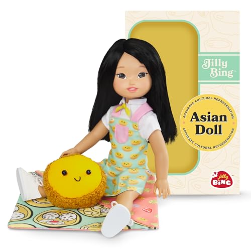 Jilly Bing Asiatische Babypuppe - Authentische asiatische Puppe, Multikulturelle Babypuppen und asiatisches Spielzeug, Babypuppen ab 3 Jahren, 14 Zoll Babypuppe, Asiatische Amerikanische Babypuppe von Jilly Bing