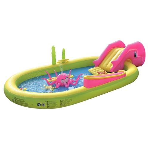 Jilong Sea Animal Pool 298x165x55 cm Kinderpool Planschbecken Kinder Schwimmbecken mit Rutsche Wassersprüher Wasserspritze mit Gartenschlauch-Anschluß und diversem Wasserspielzeug von Jilong