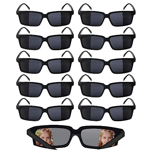 10 Stück Schwarz Rückansicht Partybrillen, Agentenbrille Kinder Schwarz, Spiegel Detektiv Brille, Agent Brille Kinder, Geeignet Für Strandpartys, Hawaii-Urlaub, Urlaubsveranstaltungen, Rollenspiele von Jilskl