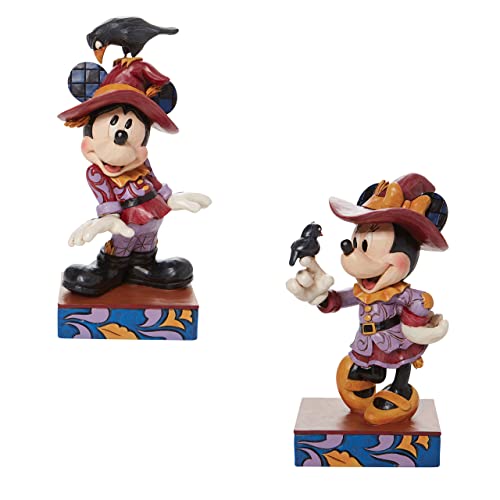 Jim Shore Disney Traditions Harvest Halloween Bundle of 2: Scarecrow Mickey Mouse with Crow 6010862 and Scarecrow Minnie Mouse 6010861 von Jim Shore