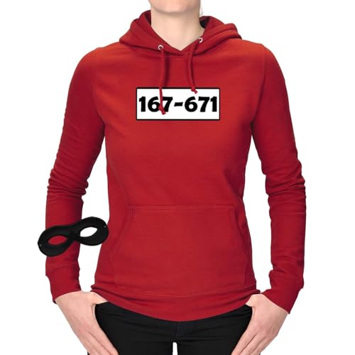 Jimmys Textilfactory Hoodie Panzerknacker Karneval Kostüm Set Wunschnummer XS-2XL Damen Verkleidung Fasching Outfit Rosenmontag Karnevalszug, Größe:2XL, Set: light Maske, Logo: Standard-Nr von Jimmys Textilfactory