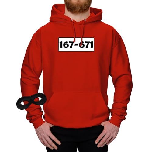 Jimmys Textilfactory Hoodie Panzerknacker Karneval Kostüm Set Wunschnummer XS-5XL Herren Verkleidung Fasching Outfit Rosenmontag Karnevalszug, Größe:3XL, Set: light Maske, Logo: Standard-Nr von Jimmys Textilfactory