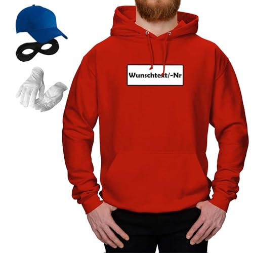 Jimmys Textilfactory Hoodie Panzerknacker & Tütü Karneval Kostüm-Set Tüllrock XS-5XL Herren Verkleidung Fasching Outfit Rosenmontag JGA, Größe:4XL, Set Komplett, Logo: Wunsch-Nr von Jimmys Textilfactory