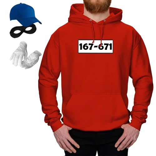 Jimmys Textilfactory Hoodie Panzerknacker & Tütü Karneval Kostüm-Set Tüllrock XS-5XL Herren Verkleidung Fasching Outfit Rosenmontag JGA, Größe:L, Set Komplett, Logo: Standard-Nr von Jimmys Textilfactory