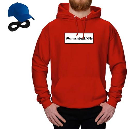 Jimmys Textilfactory Hoodie Panzerknacker & Tütü Karneval Kostüm-Set Tüllrock XS-5XL Herren Verkleidung Fasching Outfit Rosenmontag JGA, Größe:XL, Set Klassik, Logo: Wunsch-Nr von Jimmys Textilfactory