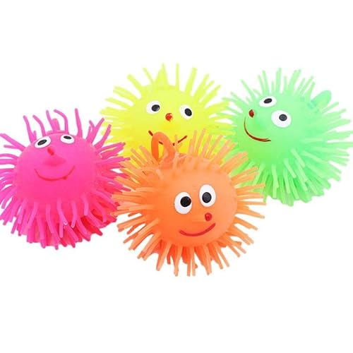 Jimtuze Leuchtende Pufferbälle - Blinkender Hüpfball - LED leuchtende Dicke Kugeln, blinkende Pufferbälle zum Stressabbau, Gummi-LED-Squeeze-Zappelspielzeug für Weihnachten, Partygeschenke von Jimtuze