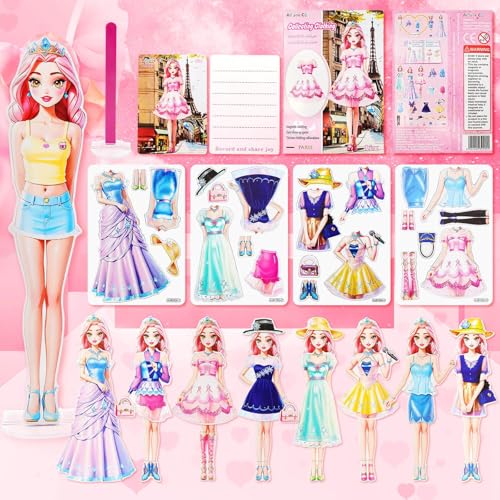 JinXsen Magnetic Dress-Up Dolls, Magnetic Dress-Up Baby Paper Dolls, Magnetic Paper Dolls for Girls Ages 8-12, Learning Created Imagine Set Birthday Gift von JinXsen