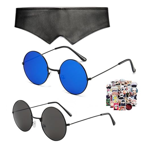 JinYu 3 Set GoS. Brille Anime Satru Cosplay Augenmaske Cosplay Prop Zubehör & 10pcs Aufkleber von JinYu