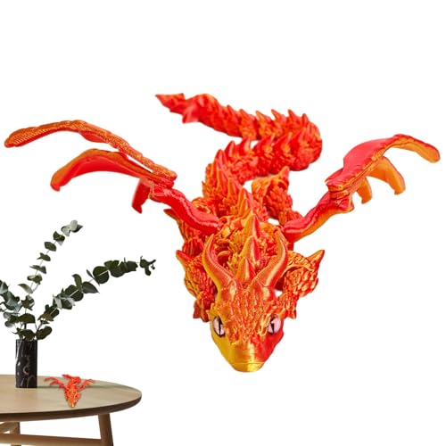 3D-Drache, Drache-Zappelspielzeug,13 Zoll Fidget Dragon mit beweglichen Gelenken | Flexible Drachenfigur, Osterkörbchenfüller, Chefschreibtischspielzeug für Kindertag und Geburtstag von Jingmiger