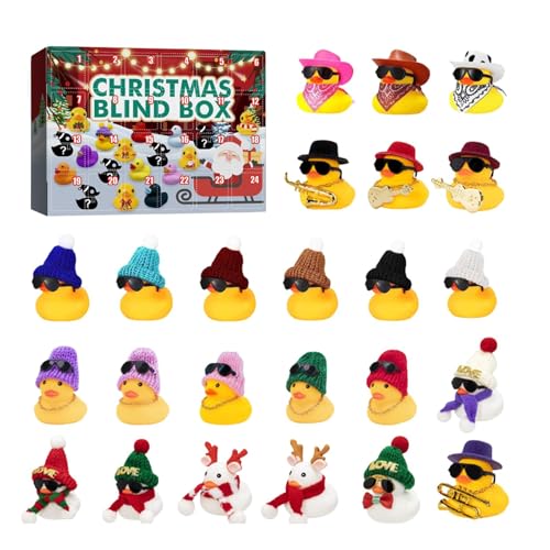 Ente Kalender, Weihnachts Countdown-Gummienten, Gummi Ente Adventskalender, Weihnachtsdekoration, Weihnachtsfeiern, Geschenk für Kinder, Kleinkinder Mädchen von Jingmiger